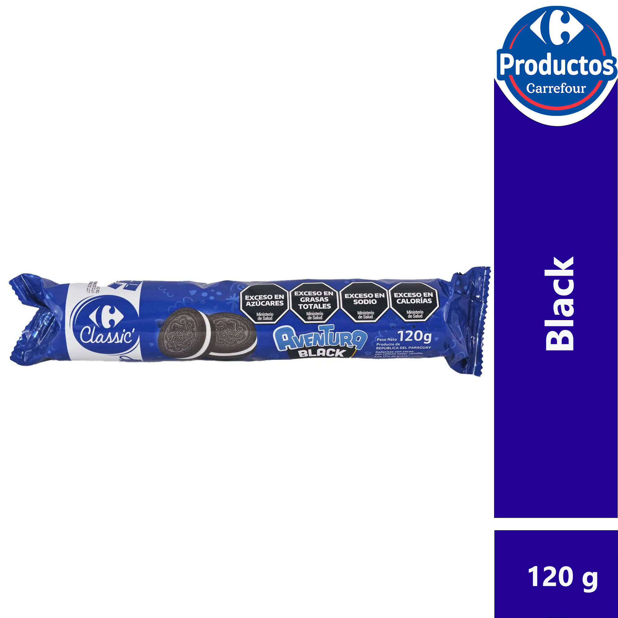 Galletitas de chocolate Carrefour Classic rellenas de vainilla 120 grs
