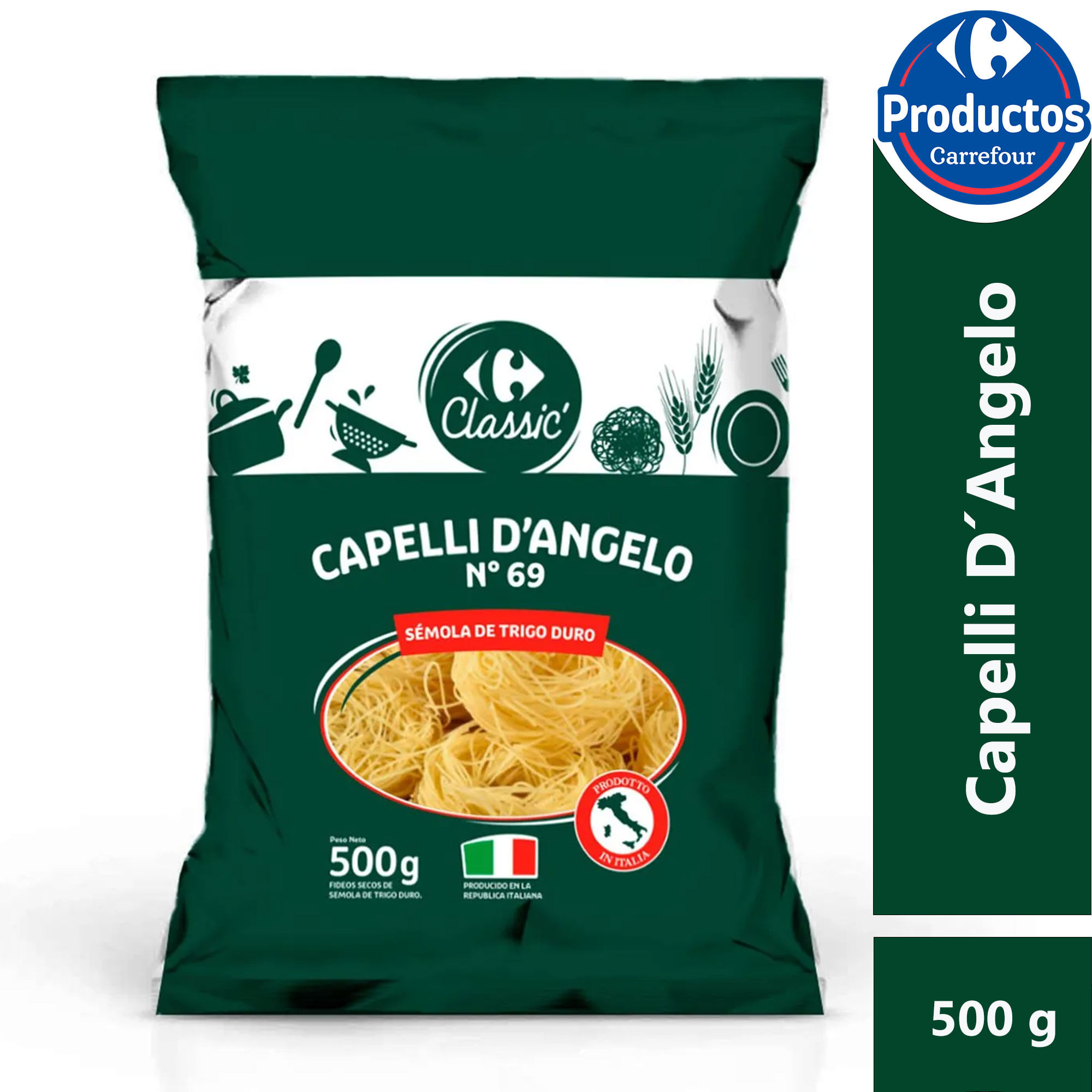 Fideos Capelli D' Angelo Carrefour Classic 500 grs