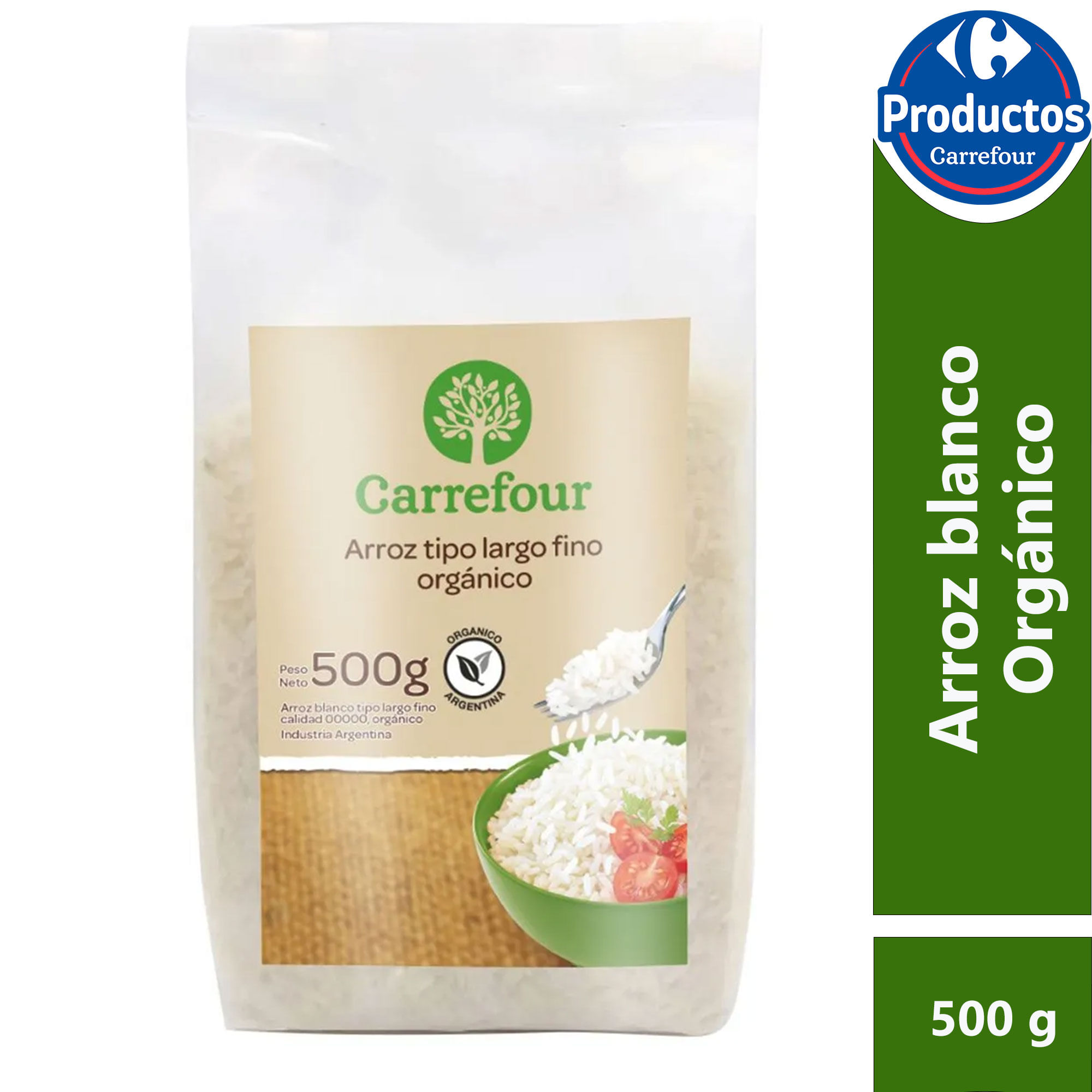 Arroz blanco orgánico Carrefour 500 grs