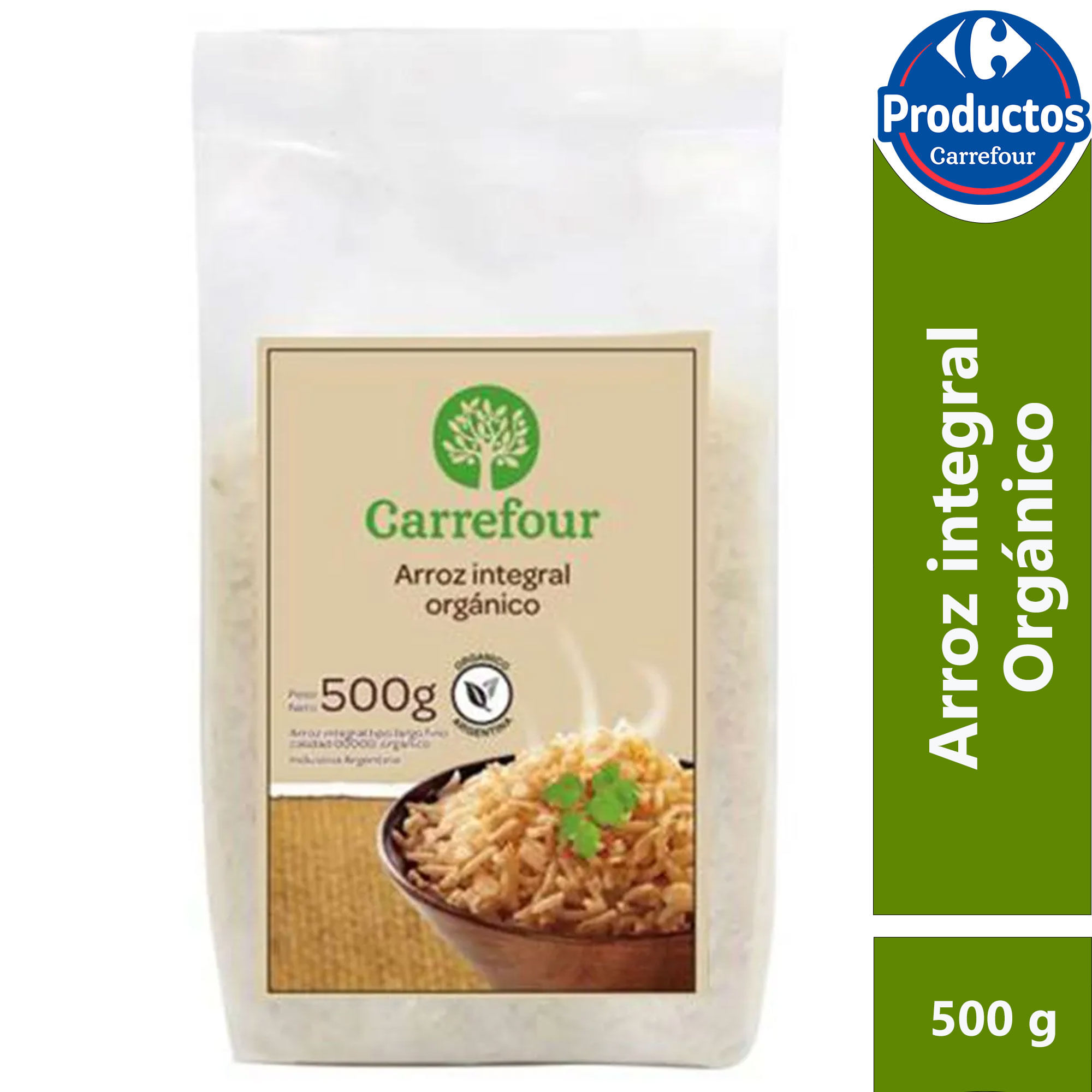 Arroz integral orgánico Carrefour 500 grs