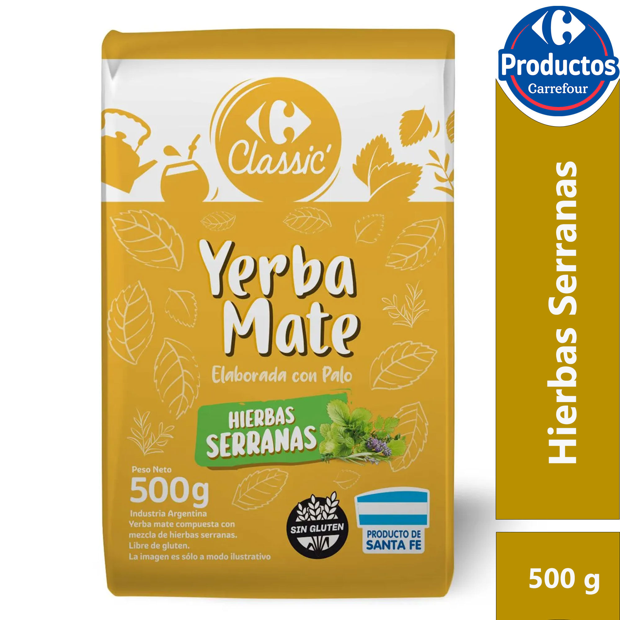 Yerba mate serrana Carrefour Classic 500 grs