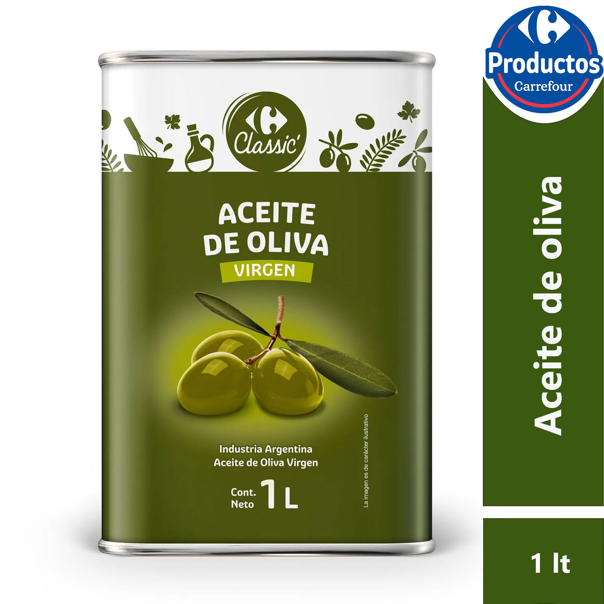 Aceite de oliva Carrefour Classic virgen lata 1 l.