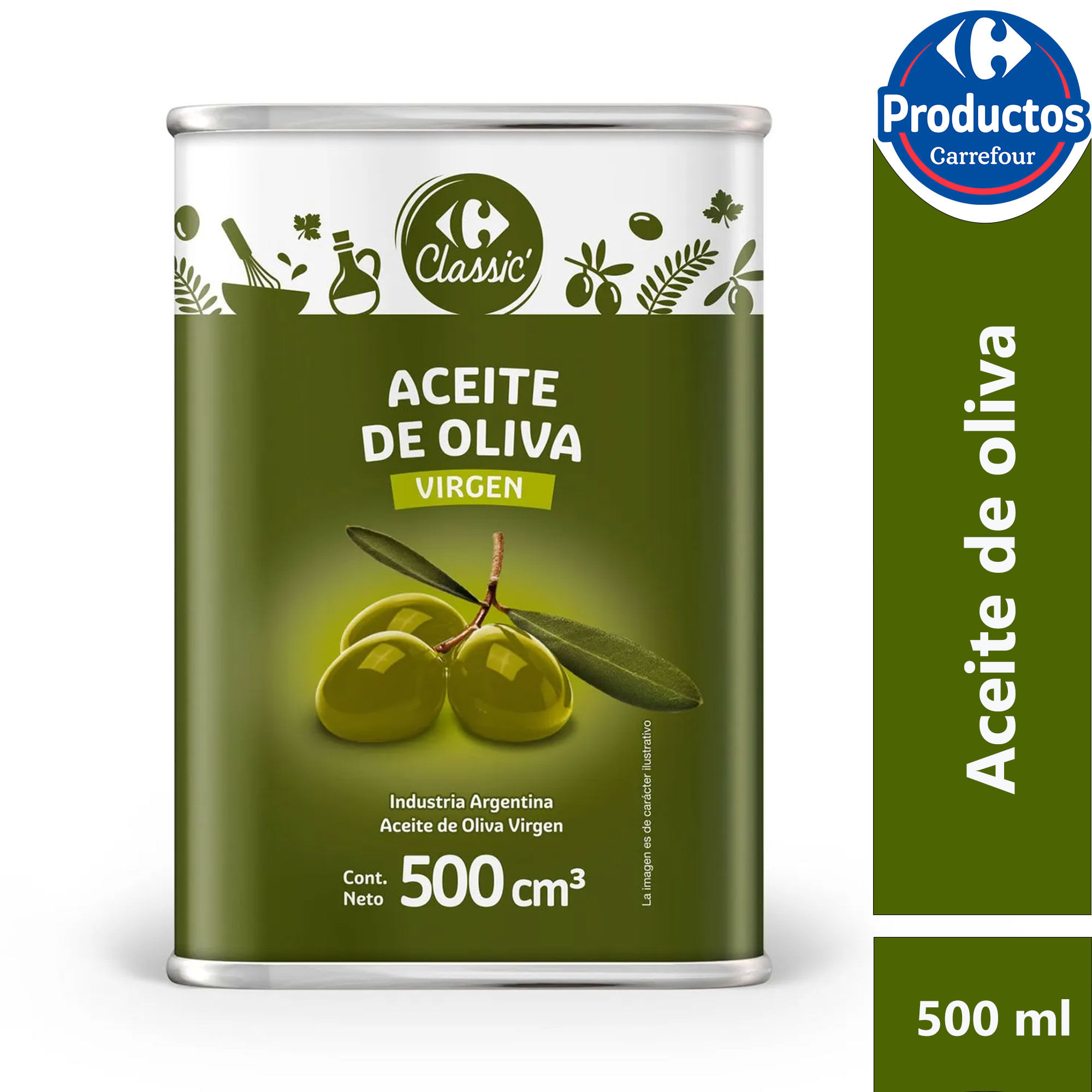 Aceite de oliva virgen Carrefour Classic lata 500 ml