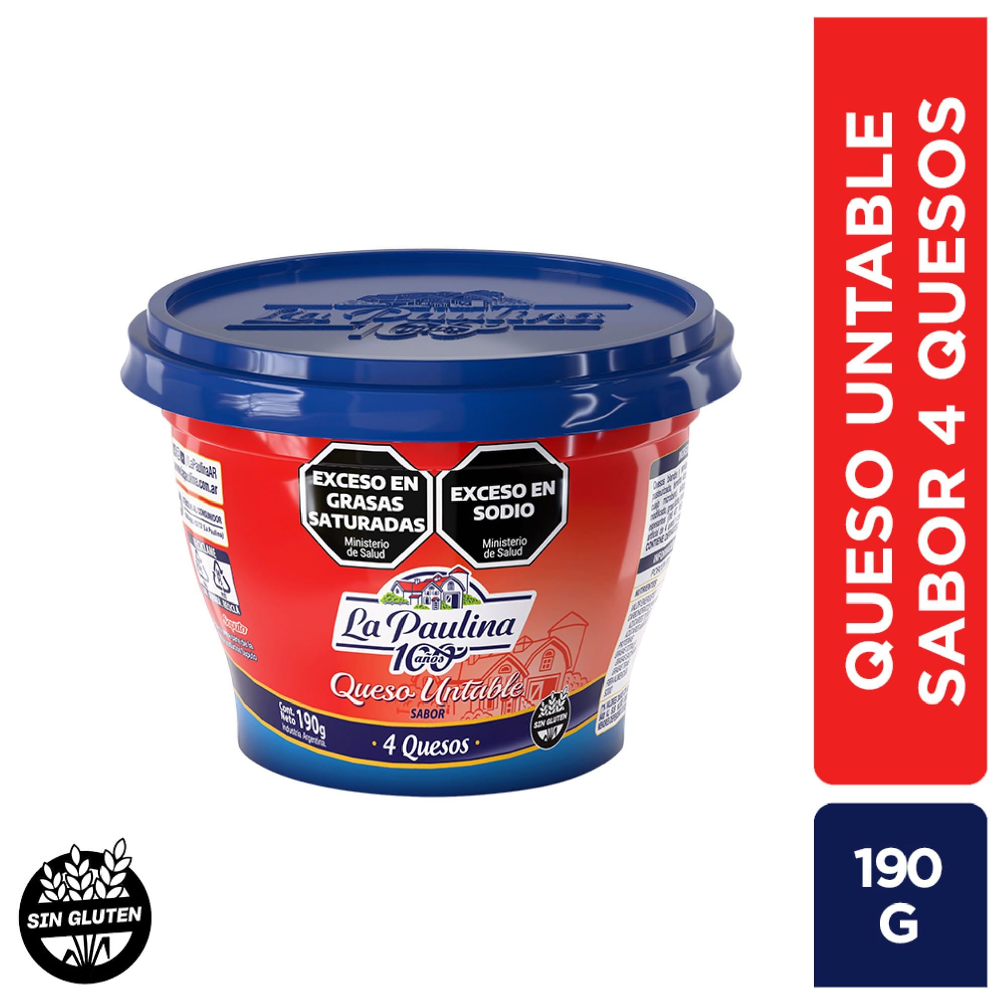 La Paulina queso untable 4 quesos 190 grs