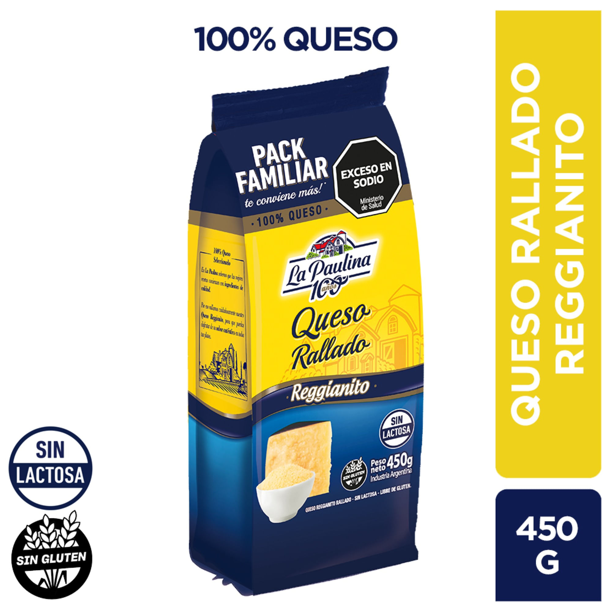La Paulina queso reggianito rallado 450 grs