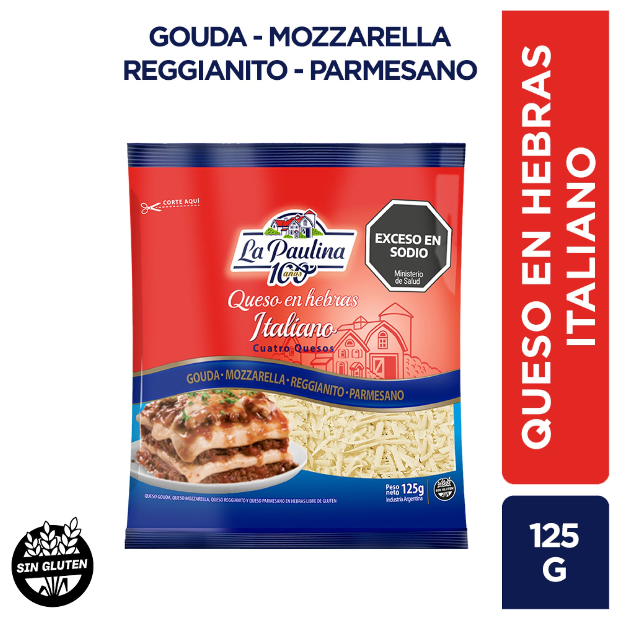 La Paulina queso en hebras italiano 125 grs