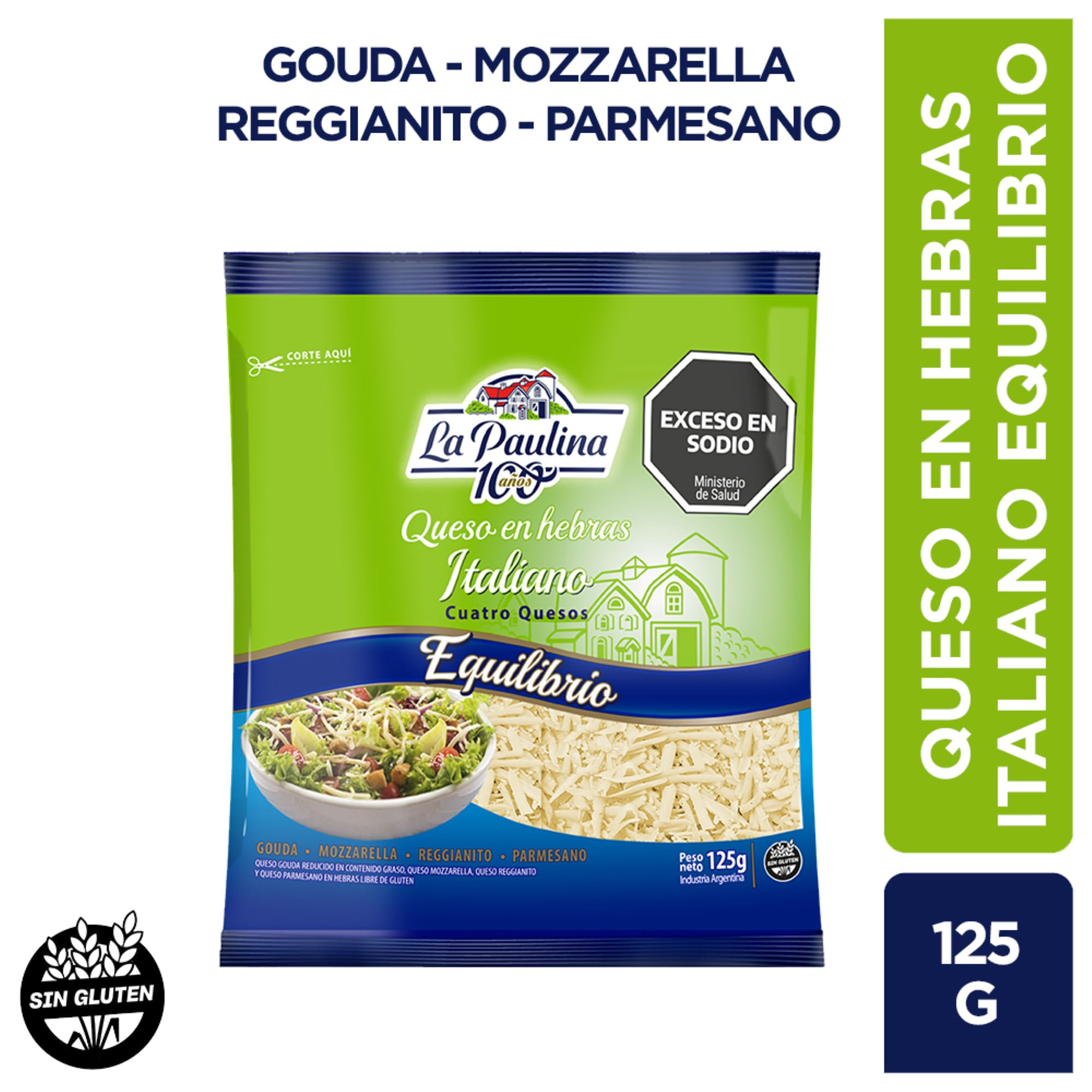 La Paulina queso en hebras italiano equilibrio 125 grs