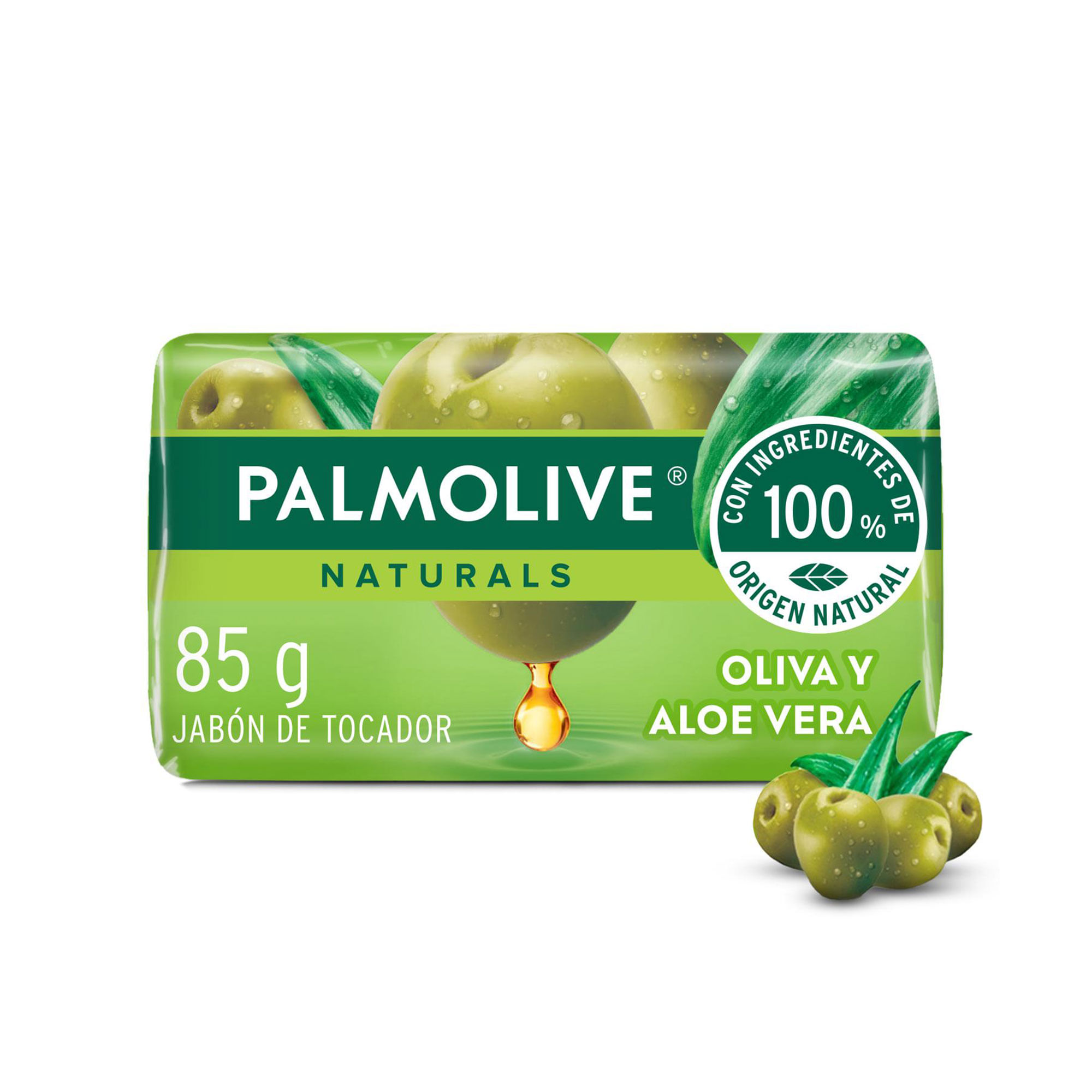 Jabón de tocador barra Palmolive Naturals aloe y oliva 85 grs