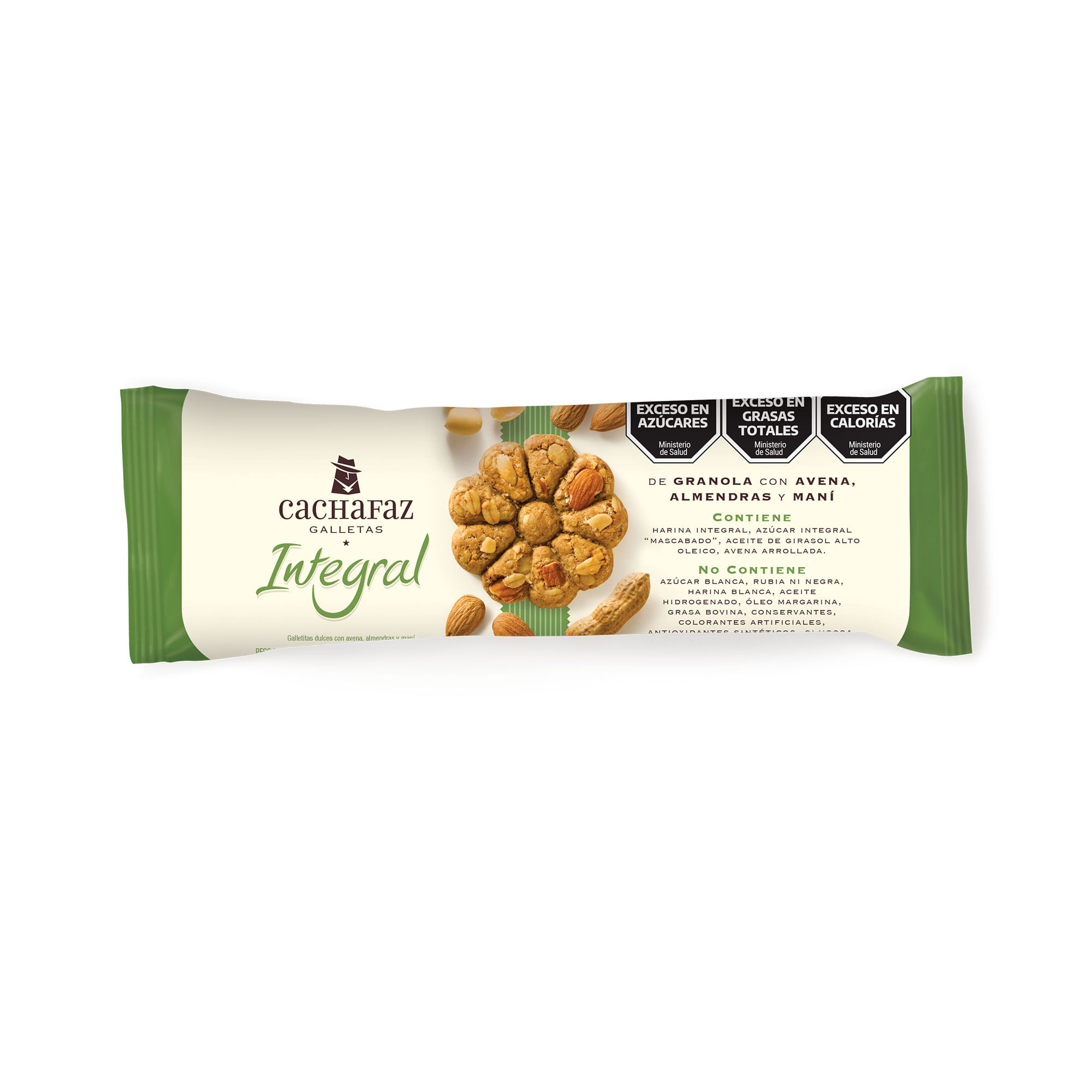 Galletitas Cachafaz avena, granola, almendras y maní 225 g.