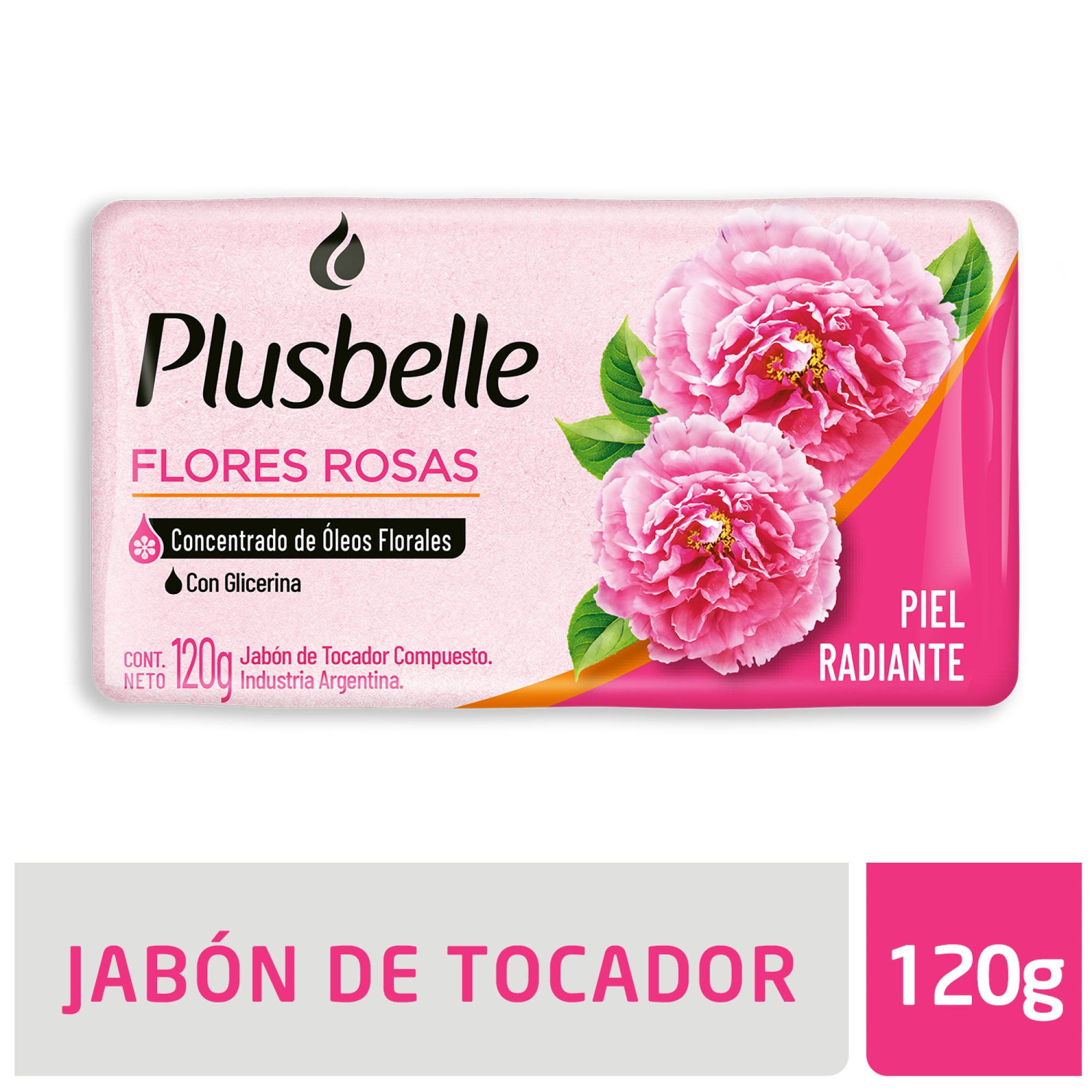 Plusbelle jabón de tocador Flores Rosa 120 grs