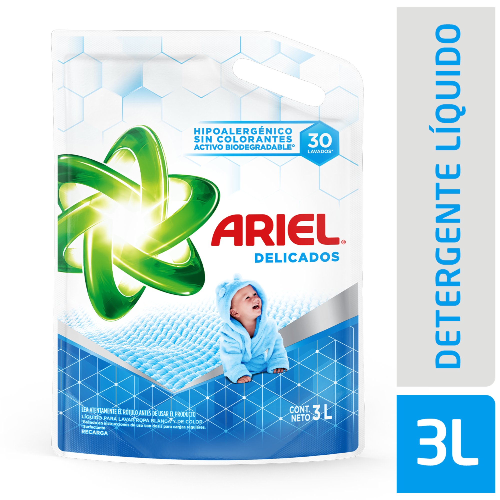 Jabón líquido para ropa Ariel limpieza profunda pouch 3 lts.