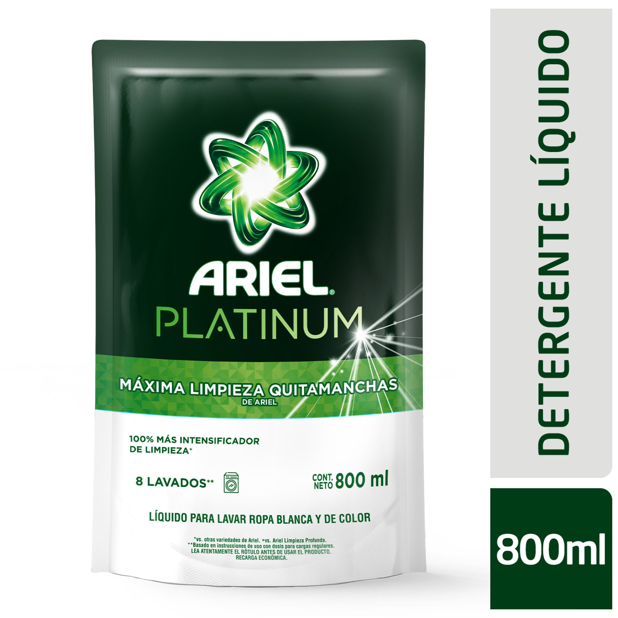 Jabón líquido para ropa Ariel Platinum Doypack 800 ml