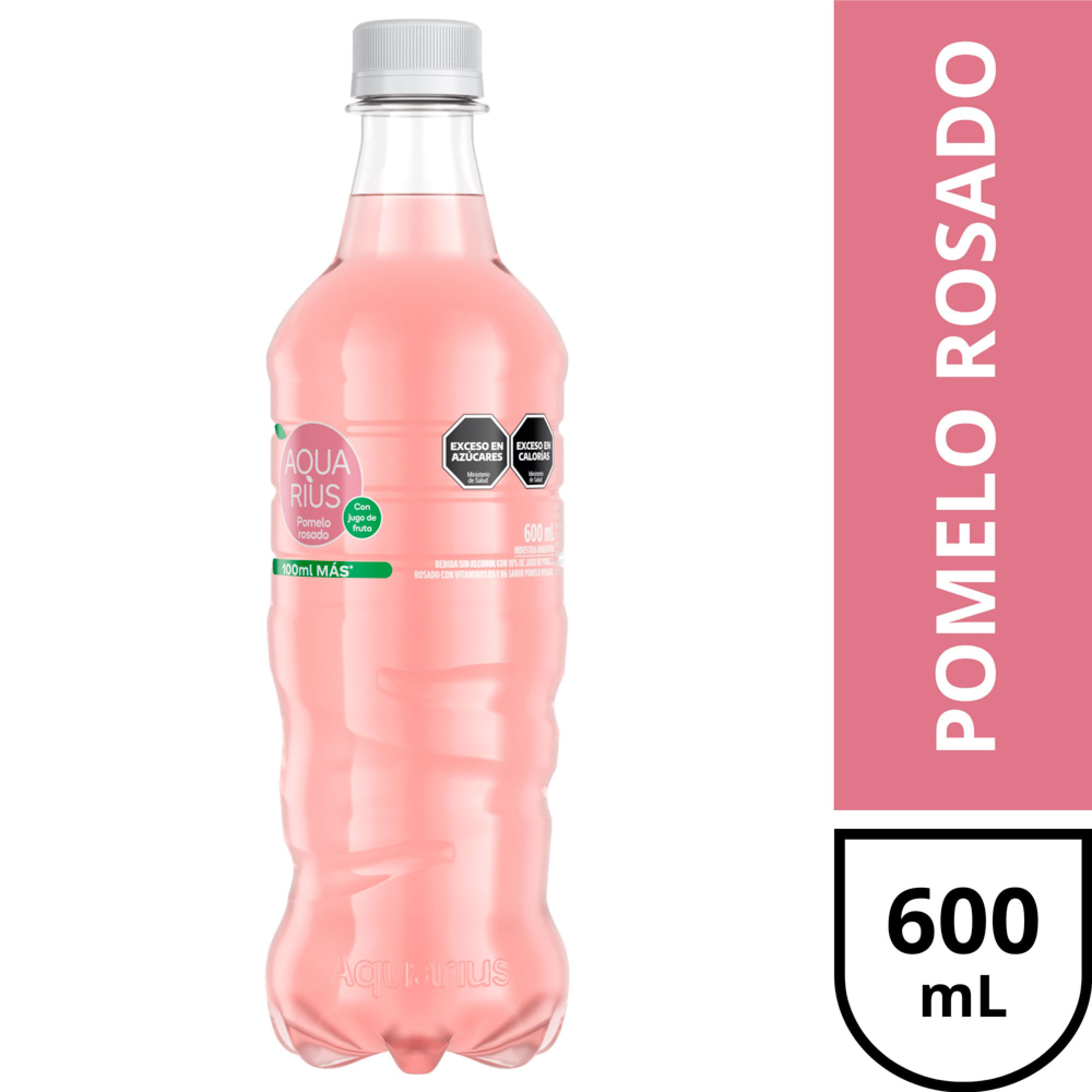 Agua saborizada Aquarius pomelo rosado 600 ml