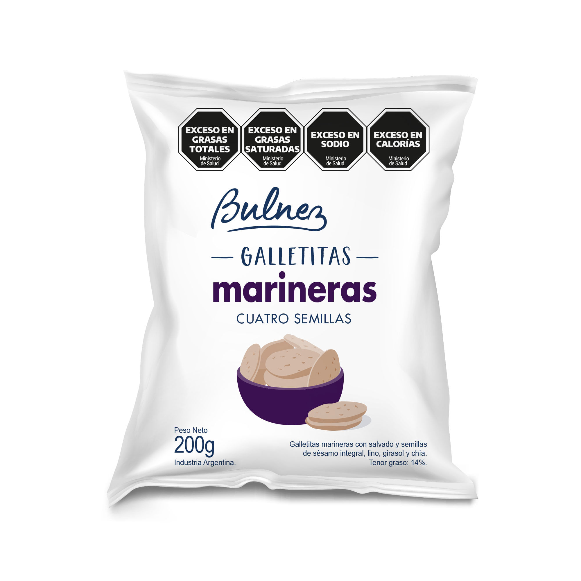Galletitas marineras 4 semillas Bulnez 200 grs