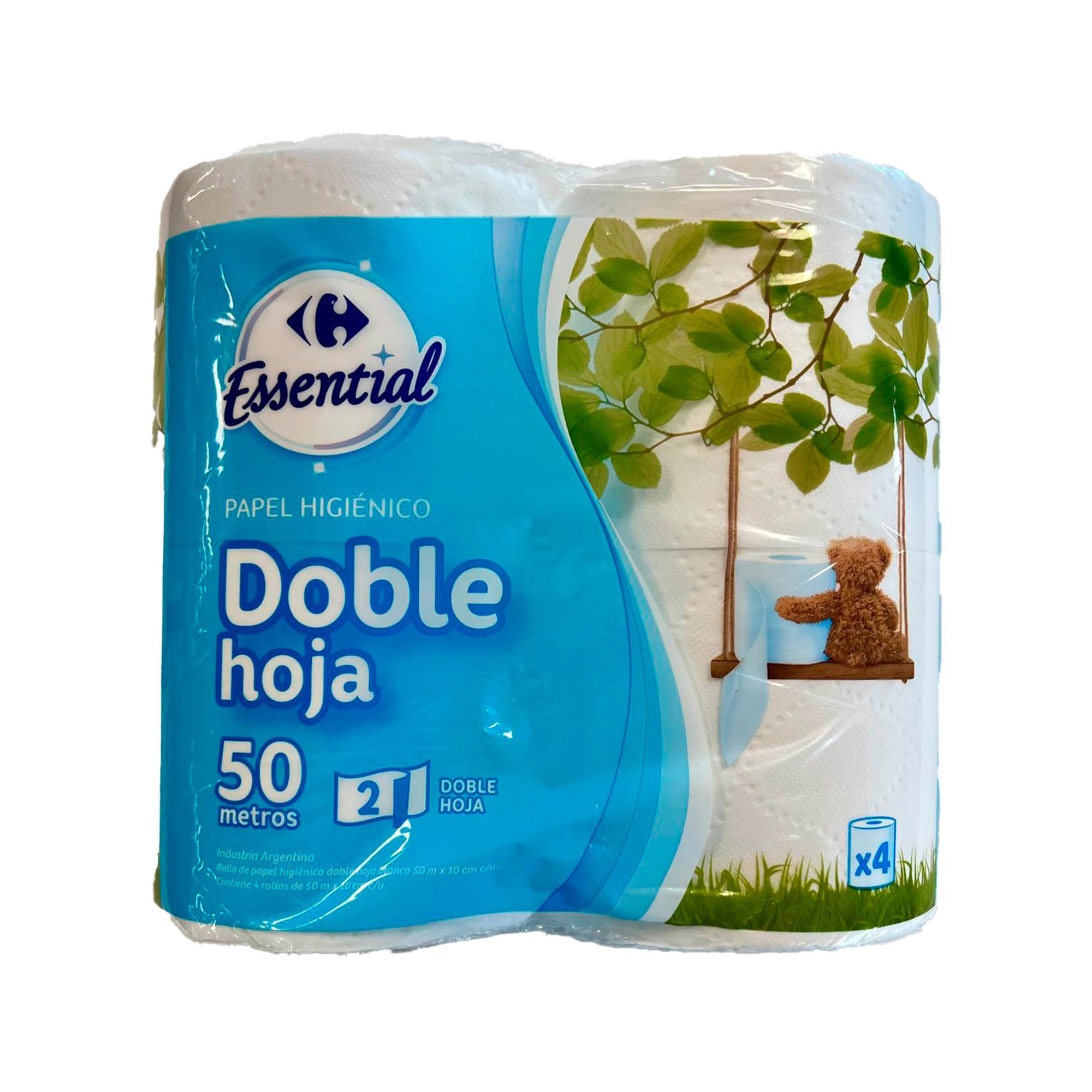 Papel higiénico doble hoja Carrefour Essential x4 50 mts