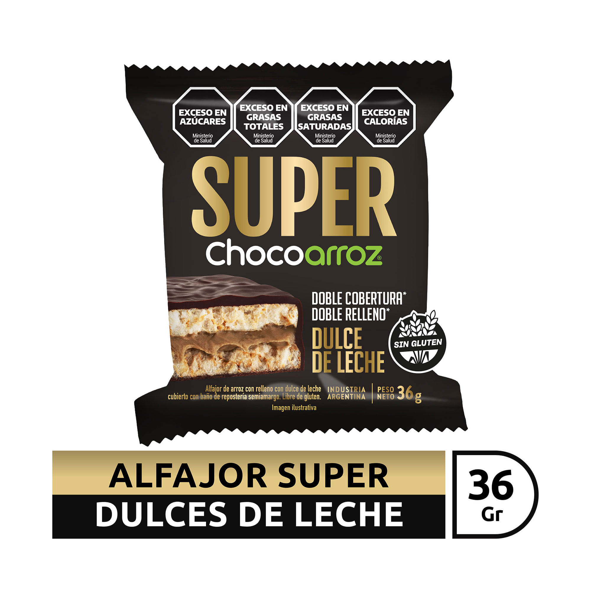 Alfajor de arroz Chocoarroz super dulce de leche 36 grs
