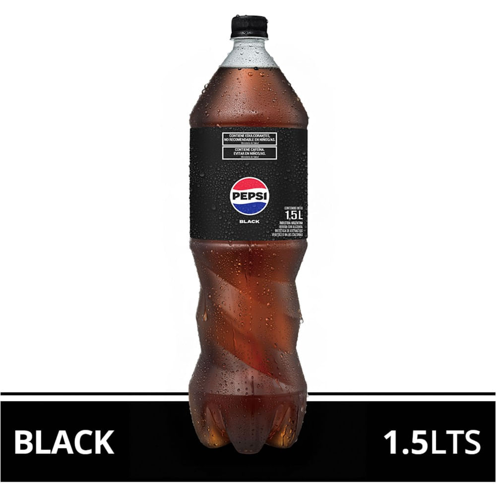 Gaseosa cola Pepsi Black pet 1,5 lts