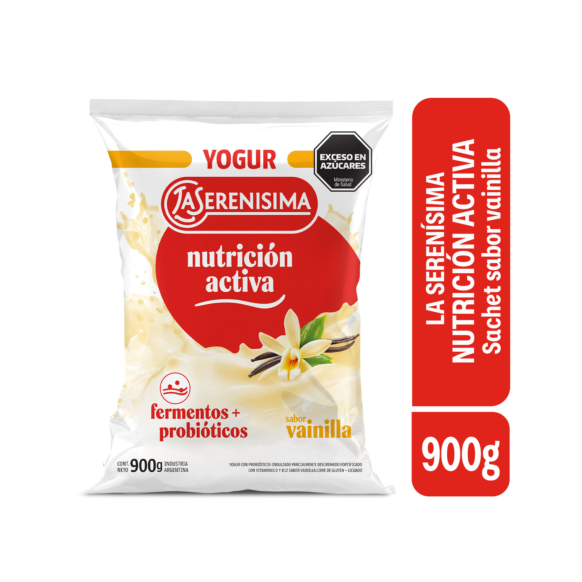 Sachet yogur entero sabor vainilla La Serenísima Nutrición Activa 900 grs
