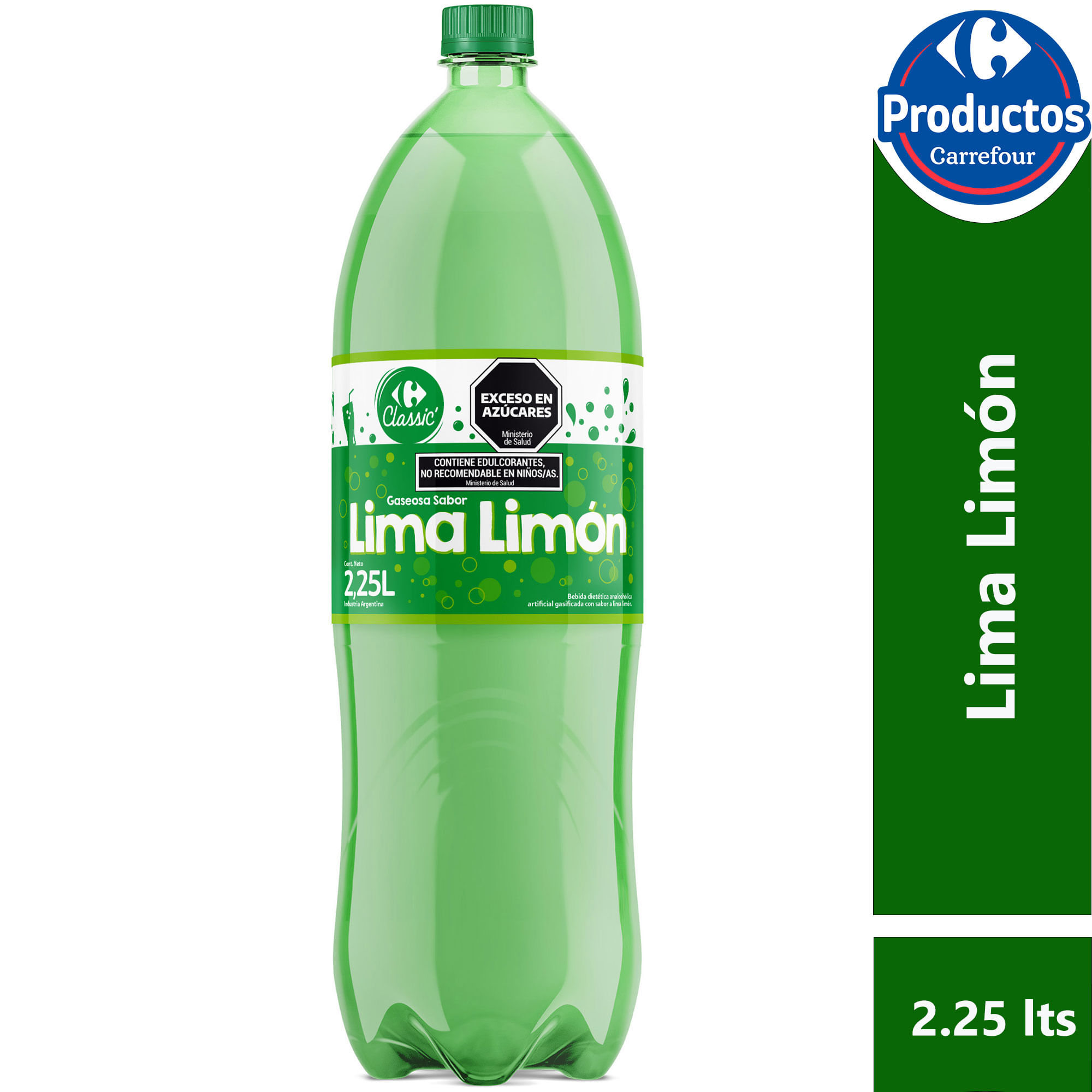 Gaseosa lima limón Carrefour Classic regular 2,25 lts