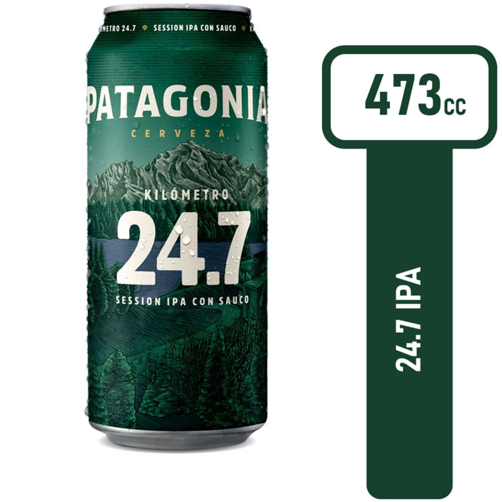 Cerveza rubia Patagonia 24.7 Ipa Sauco 473 ml