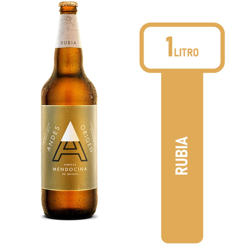 Cerveza rubia Andes Origen 1 lt