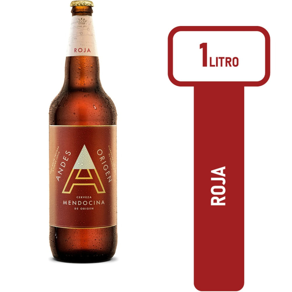 Cerveza roja Andes Origen 1 lt