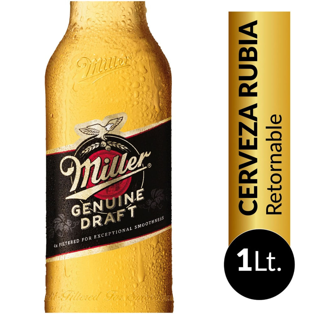Cerveza rubia Miller 1 lt