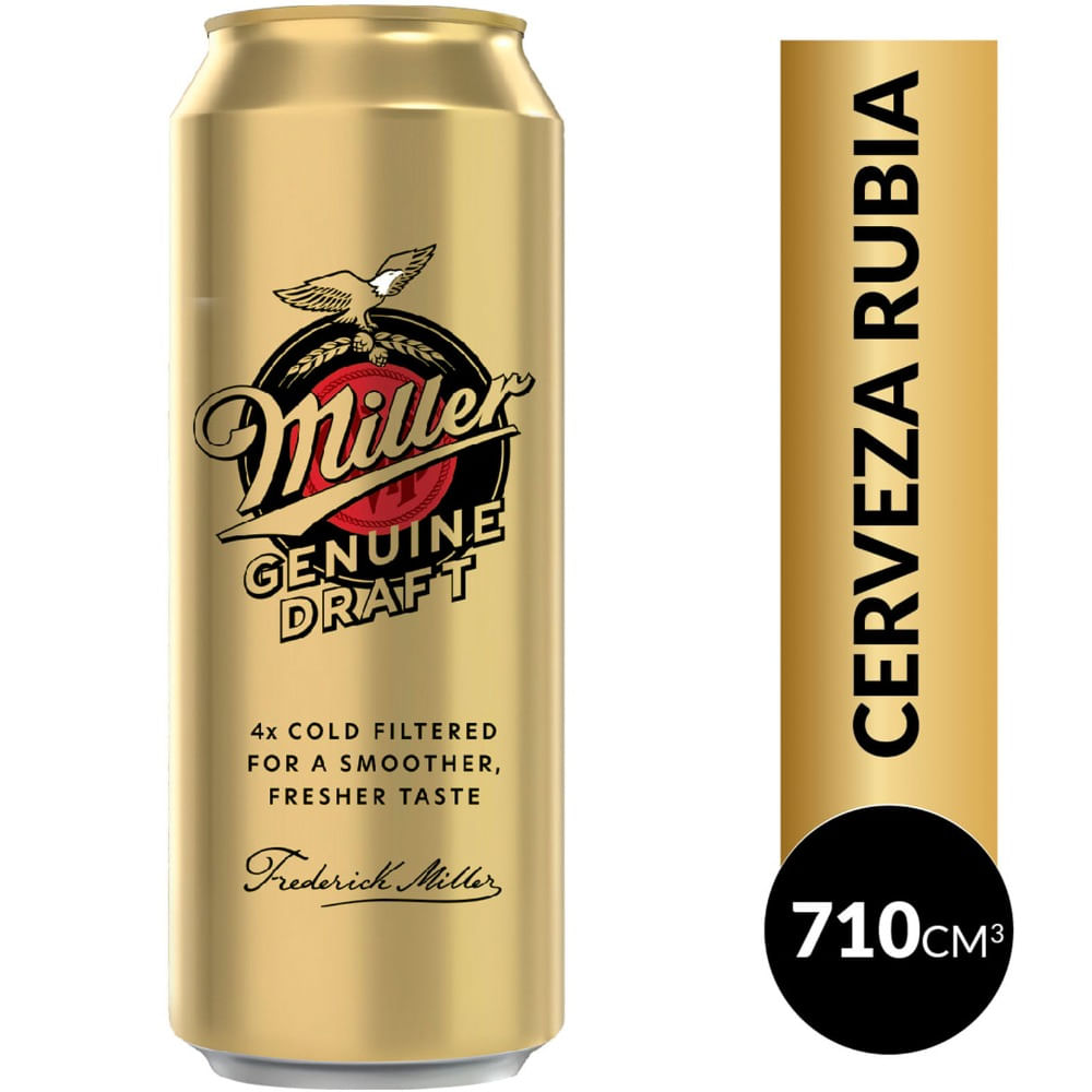 Cerveza rubia miller 710 ml