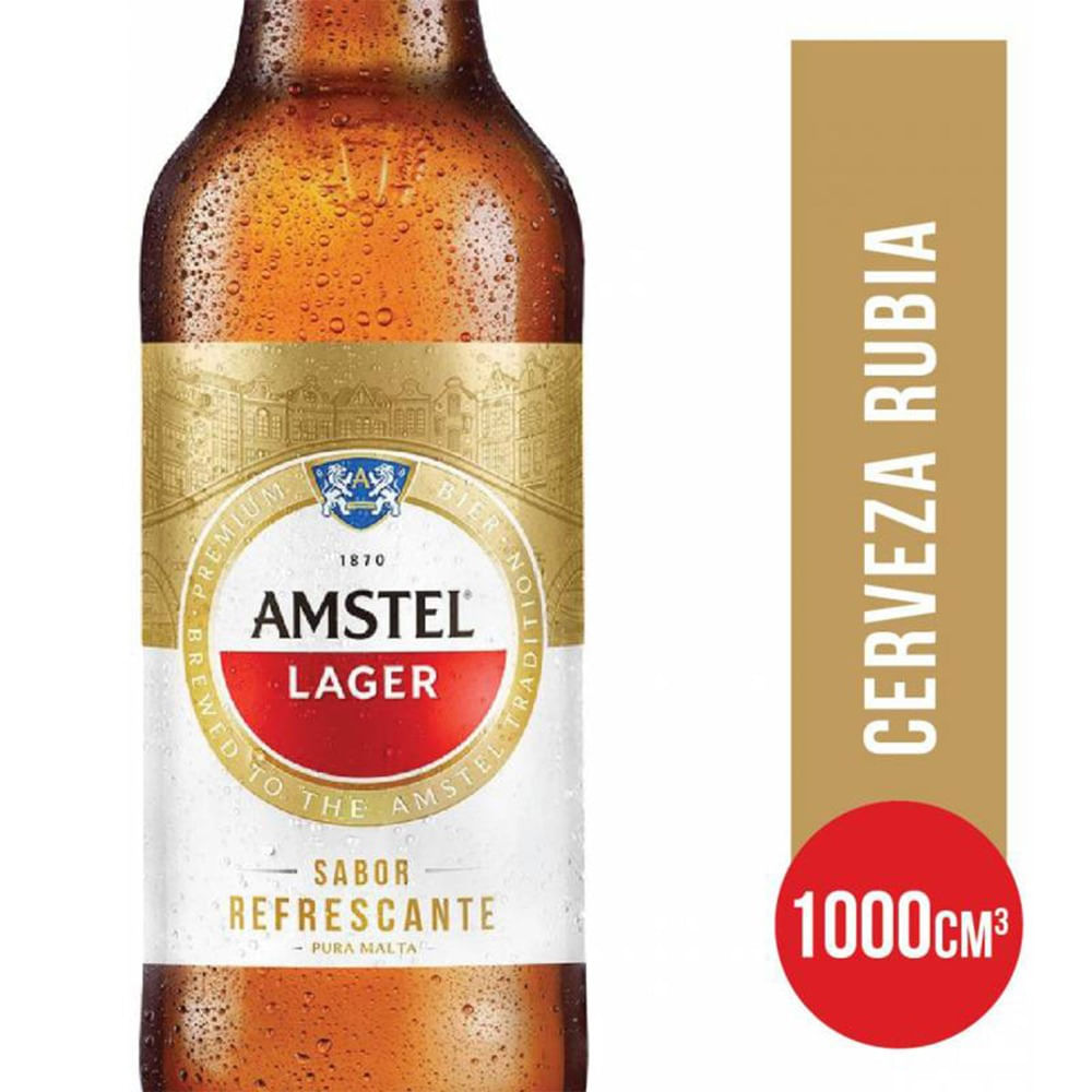 Cerveza blanca Amstel Lager edición limitada retornable 1 lt
