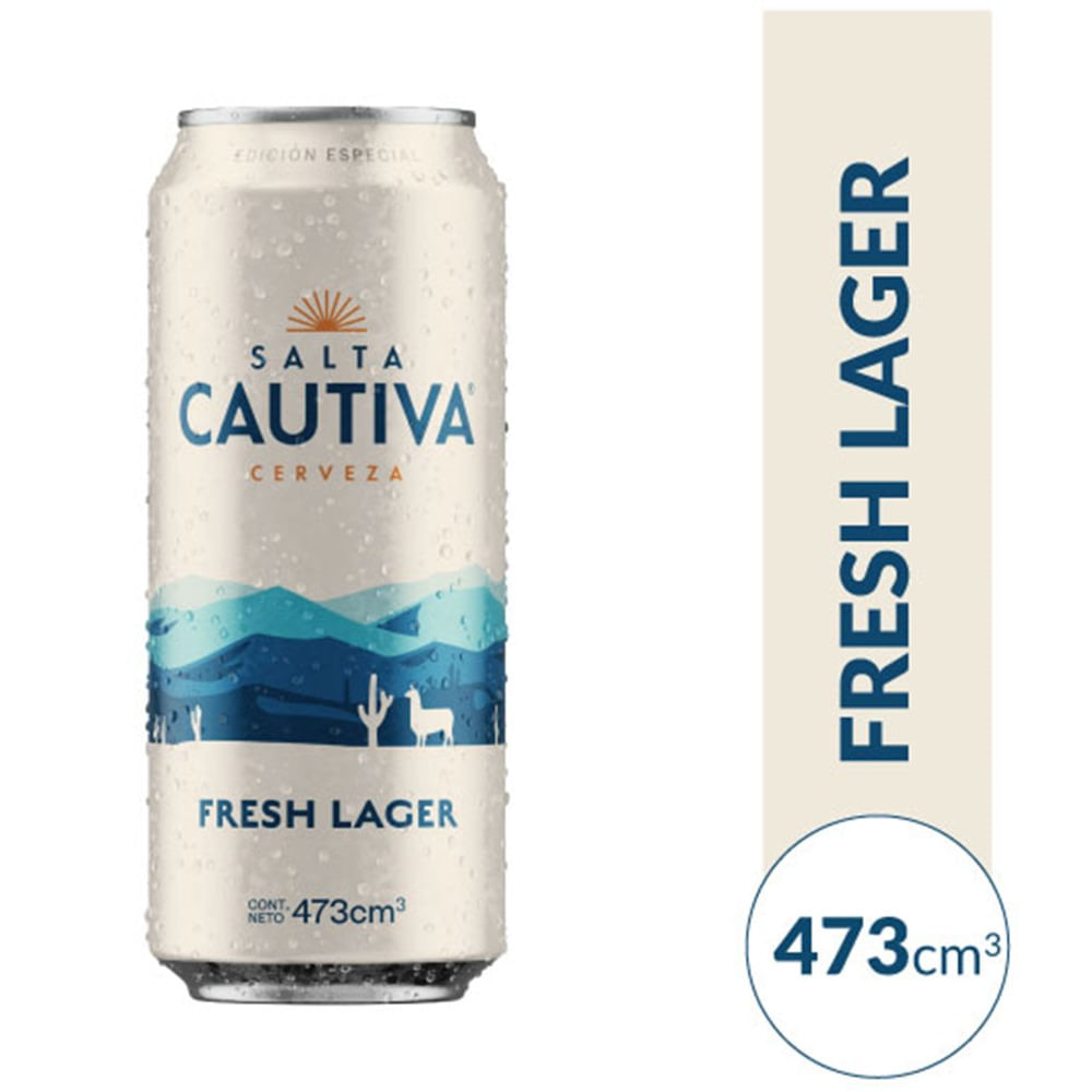 Cerveza lager Salta Cautiva Fresh en lata 473 ml