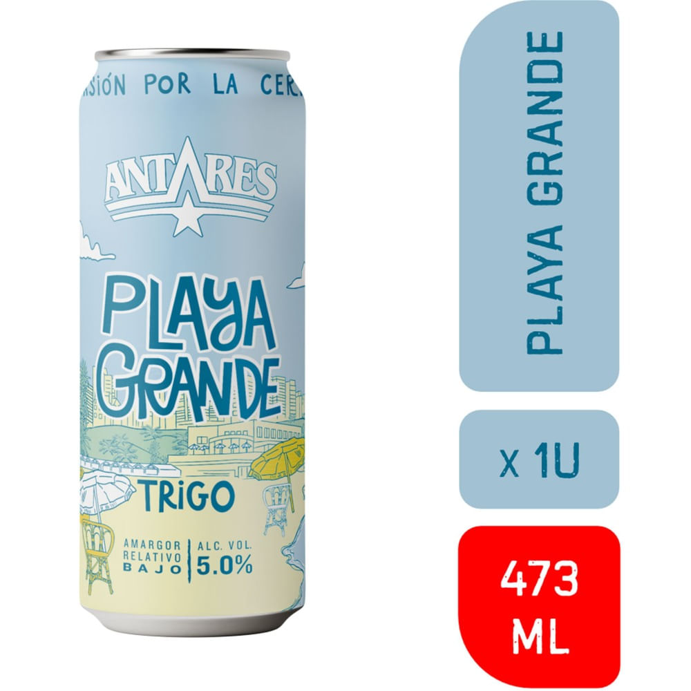 Cerveza blanca Antares Playa Grande 473 ml