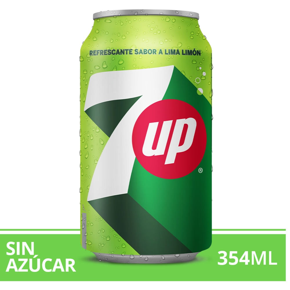 Gaseosa lima limón 7 Up light en lata 354 ml