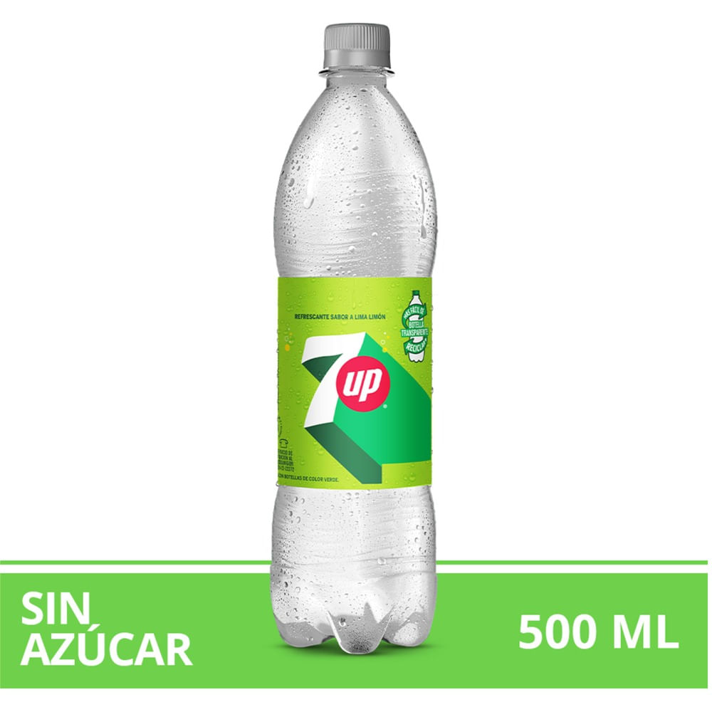 Gaseosa lima limón 7 Up sin azúcar pet 500 ml