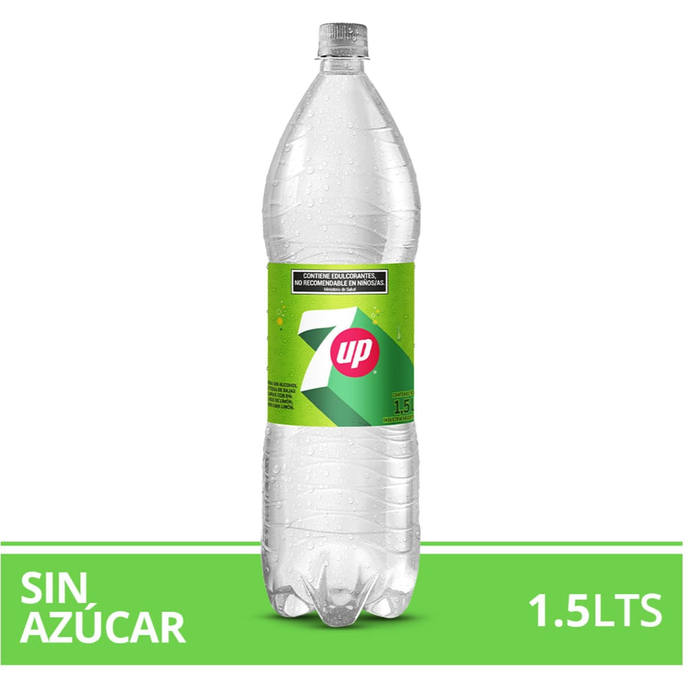 Gaseosa lima limón 7 Up sin azúcar 1,5 lts