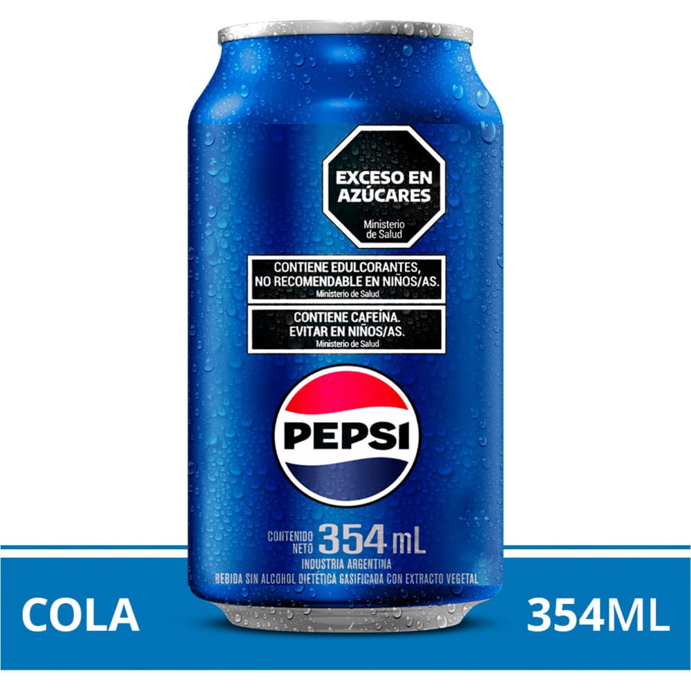 Gaseosa cola Pepsi regular en lata 354 ml