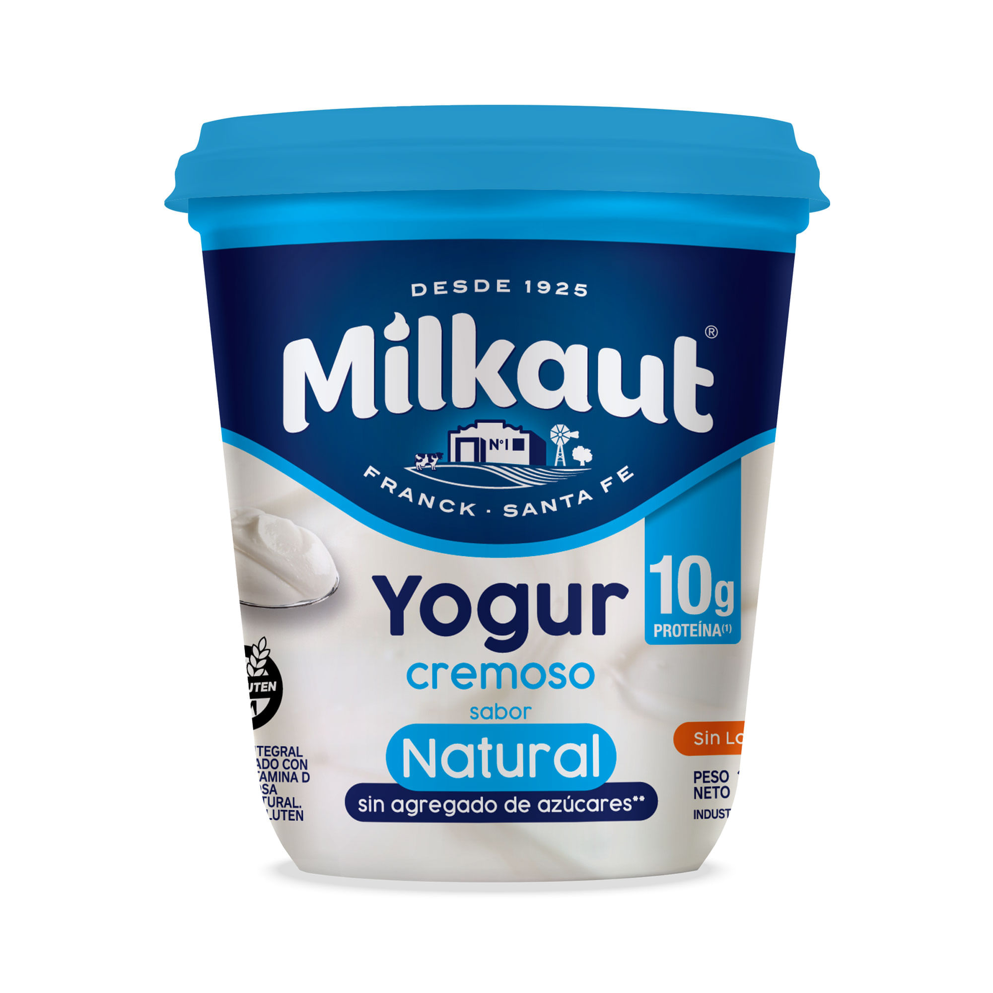 Yogur entero natural cremoso Milkaut en pote 300 grs