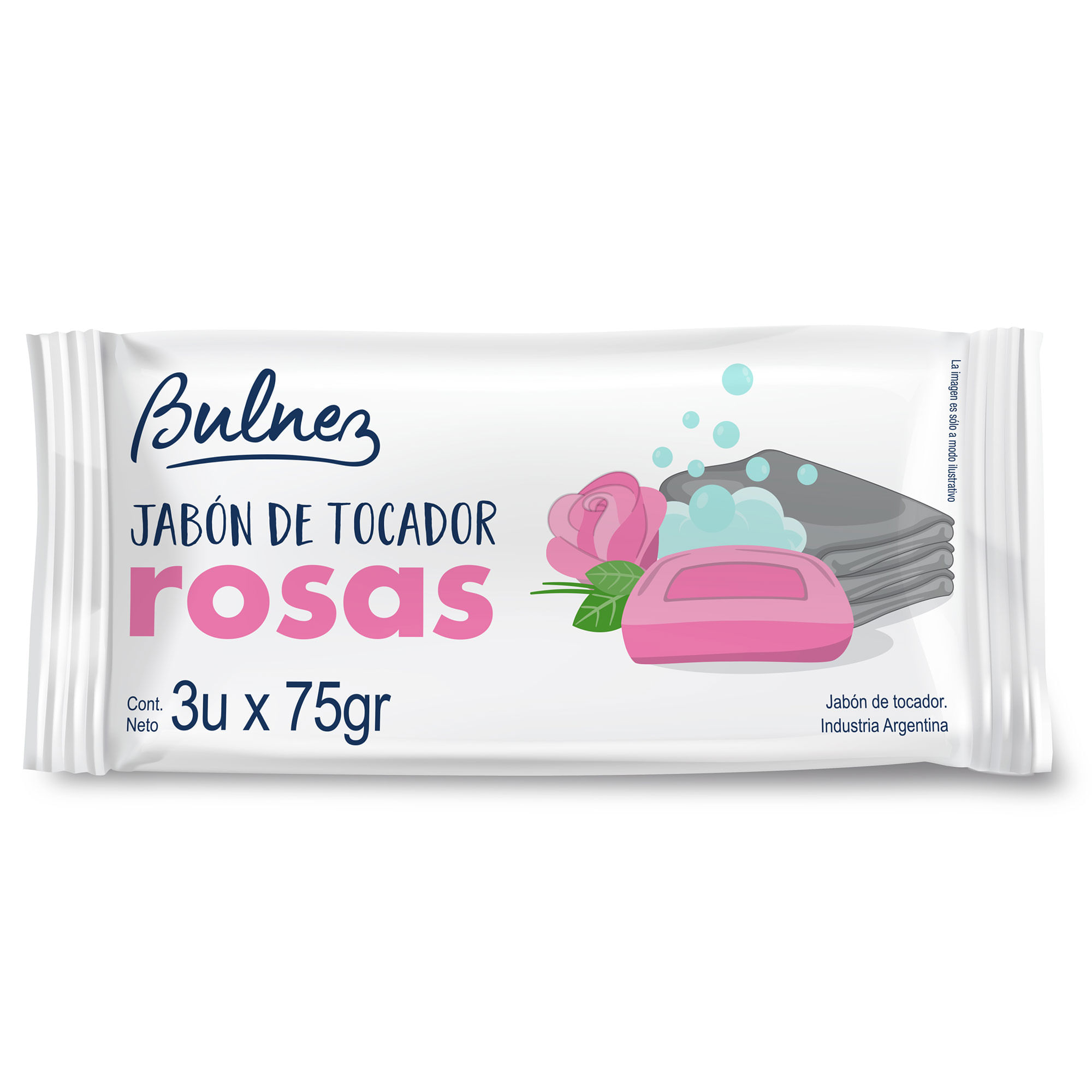 Jabón de tocador Bulnez rosas x3 75 grs