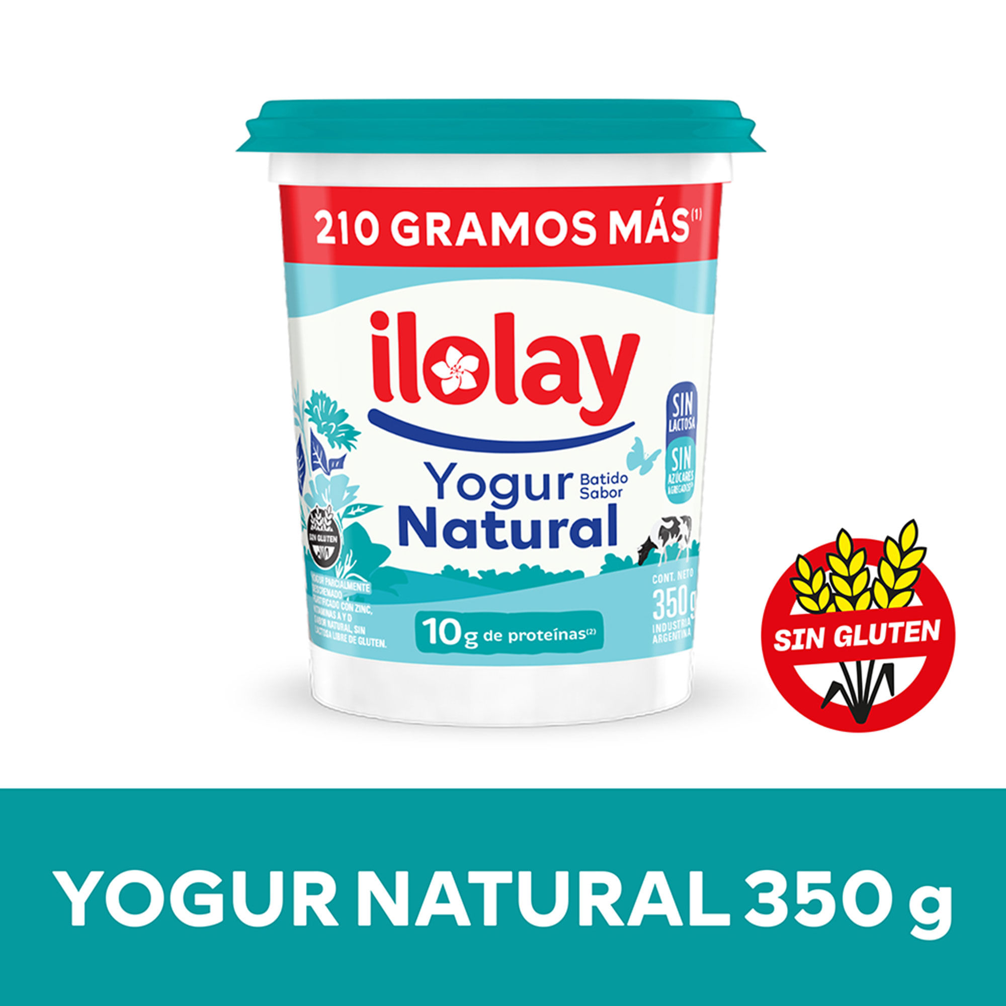 Yogur cremoso Ilolay natural en pote 350 grs