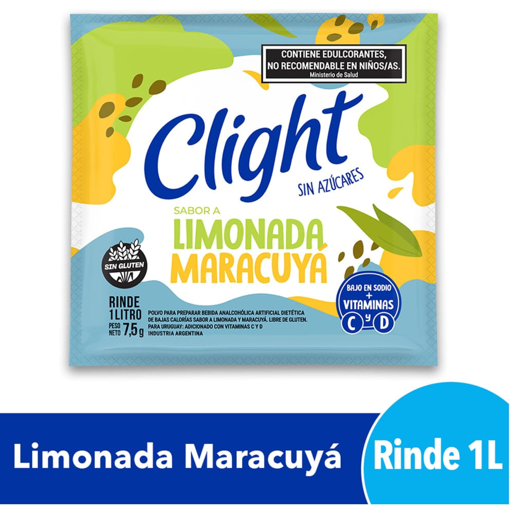 Jugo en Polvo Clight Limonada Maracuyá 7,5 grs