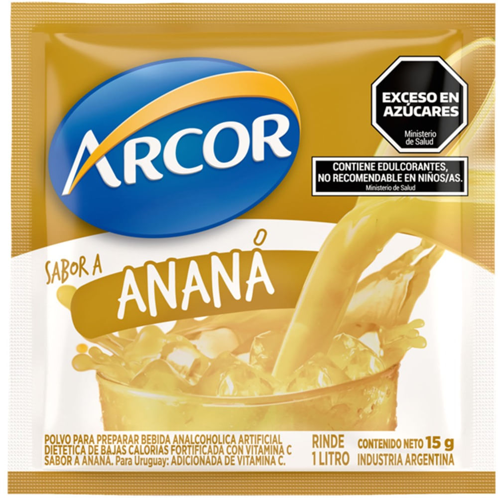 Jugo en polvo Arcor de ananá 15 grs