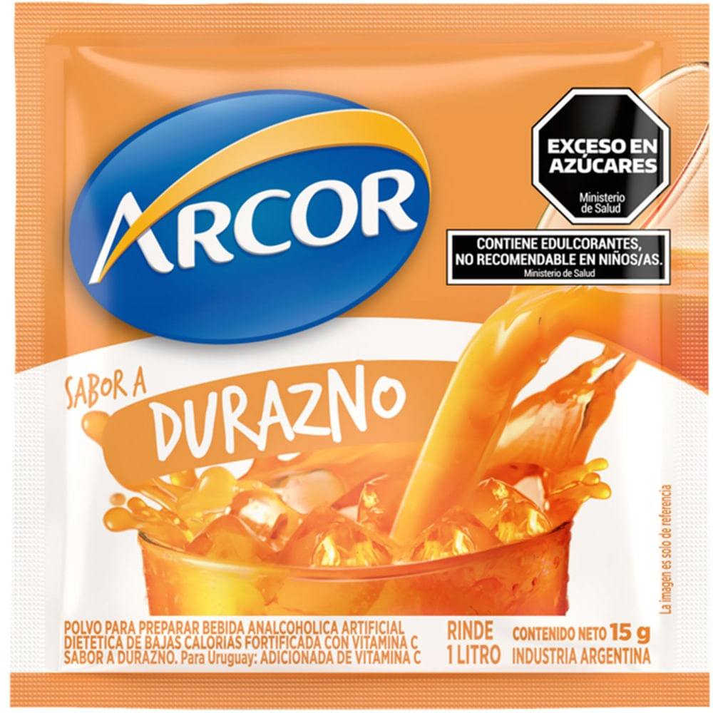 Jugo en polvo Arcor de durazno 15 grs