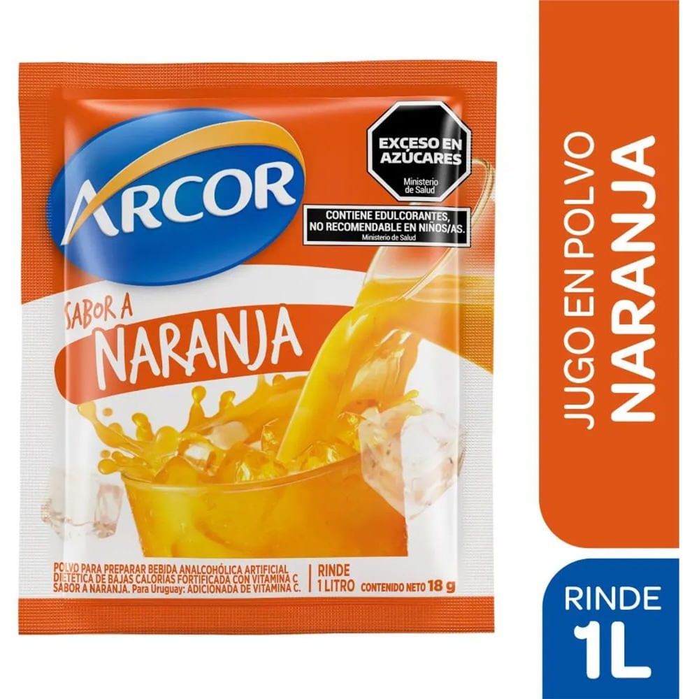 Jugo en polvo Arcor de naranja 15 grs