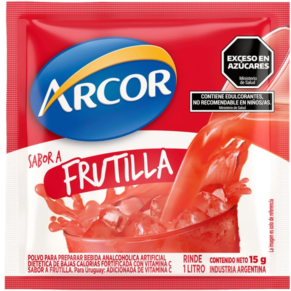 Jugo en polvo Arcor de frutilla 15 grs