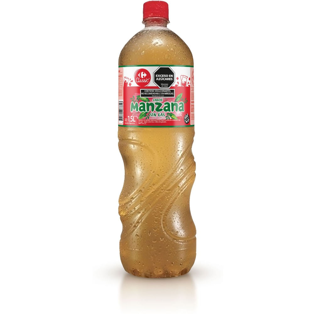 Agua saborizada de manzana Carrefour Classic sin gas 1,5 lts