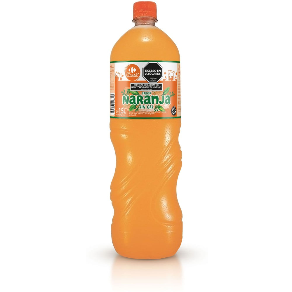 Agua saborizada de naranja Carrefour Classic sin gas 1,5 lts