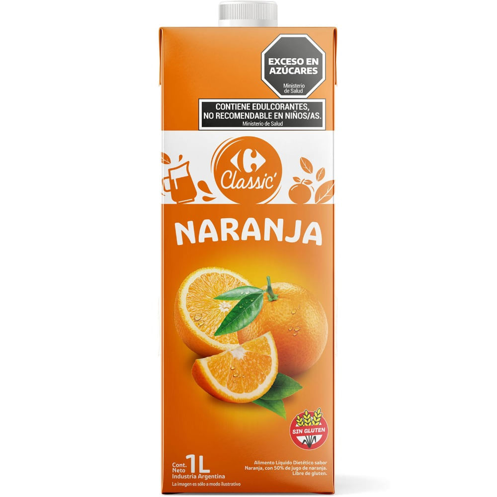 Jugo de naranja Carrefour Classic tetra 1 lt.