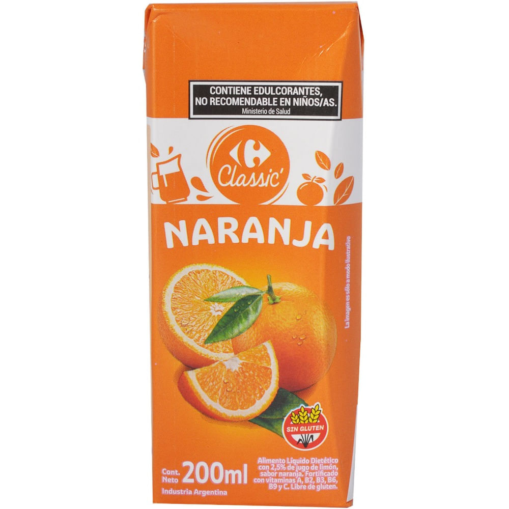 Jugo Carrefour Classic naranja tetra 200 cc.