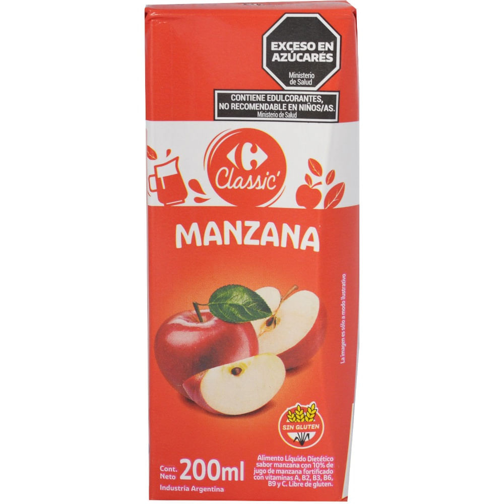 Jugo Carrefour Classic manzana tetra 200 cc.