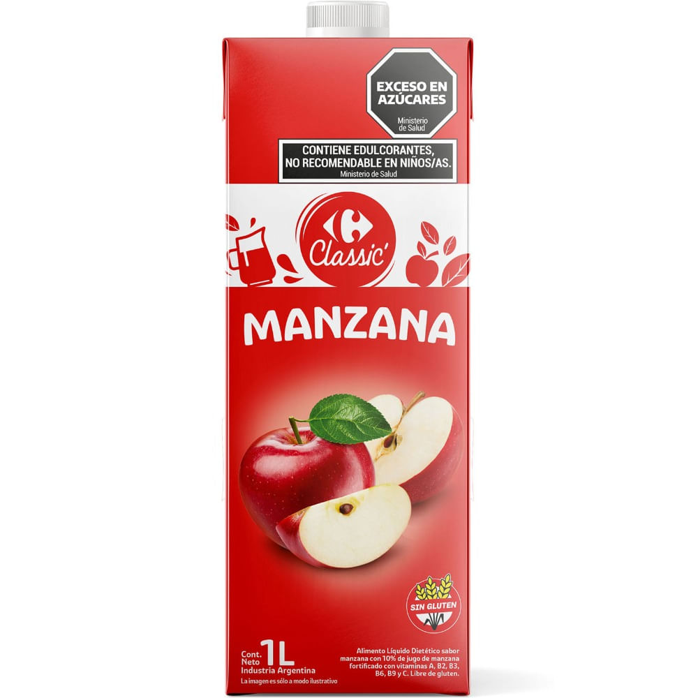 Jugo de manzana Carrefour Classic tetra 1 lt.