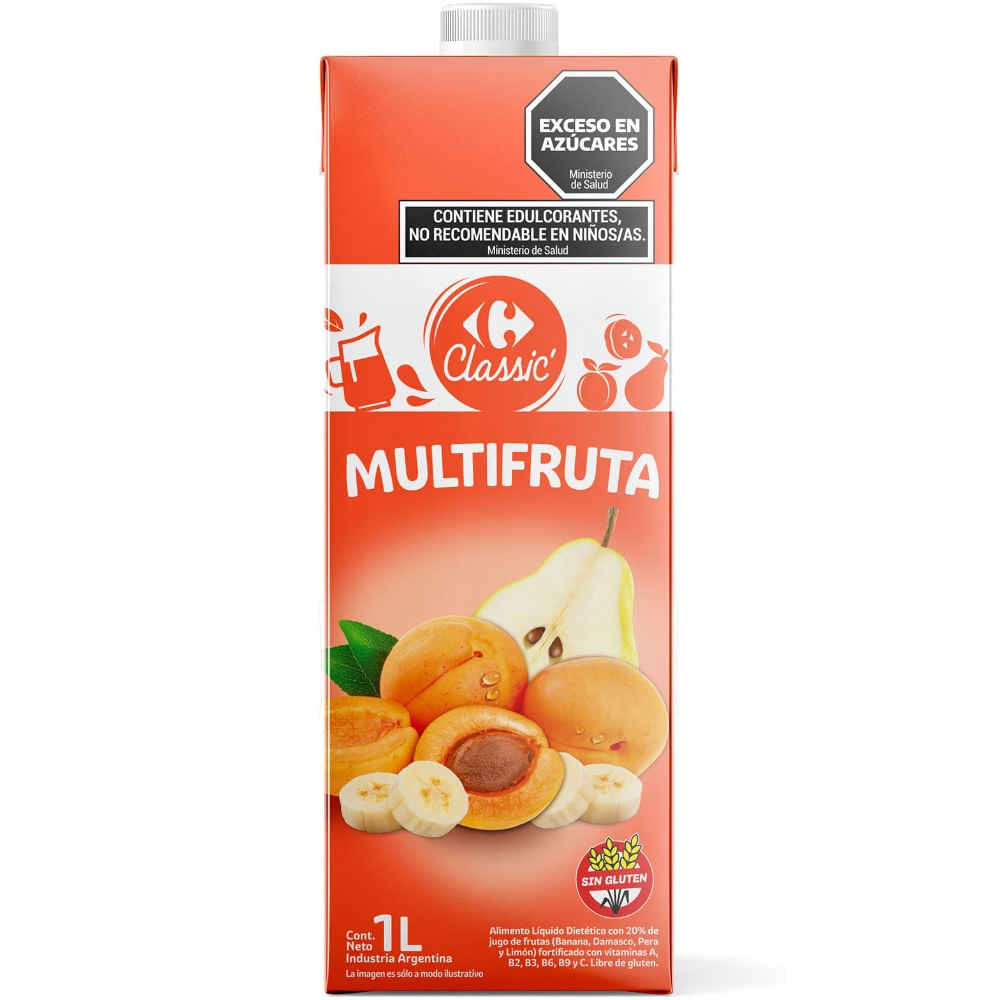 Jugo multifruta Carrefour Classic tetra 1 lt.